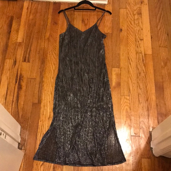 Gunmetal/MetallicBlack/Silver SpaghettiStrap Dress - Picture 1 of 12